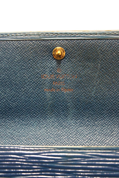 Louis Vuitton Blue Epi Leather Sarah Long Wallet