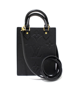 Louis Vuitton Black Monogram Empreinte Leather Petit Sac Plat Bag