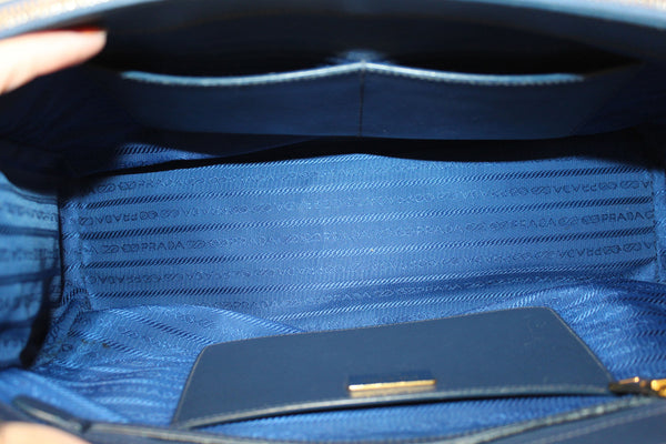 Prada 藍色 Saffiano Lux 皮革 Galleria 大號托特包
