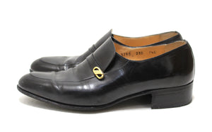 Salvatore Ferrgamo男士黑色小牛皮革鞋鞋鞋尺寸7.5