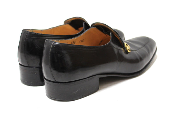 Salvatore Ferrgamo Men's Black Calf Leather Loafer Dress Shoes size 7.5