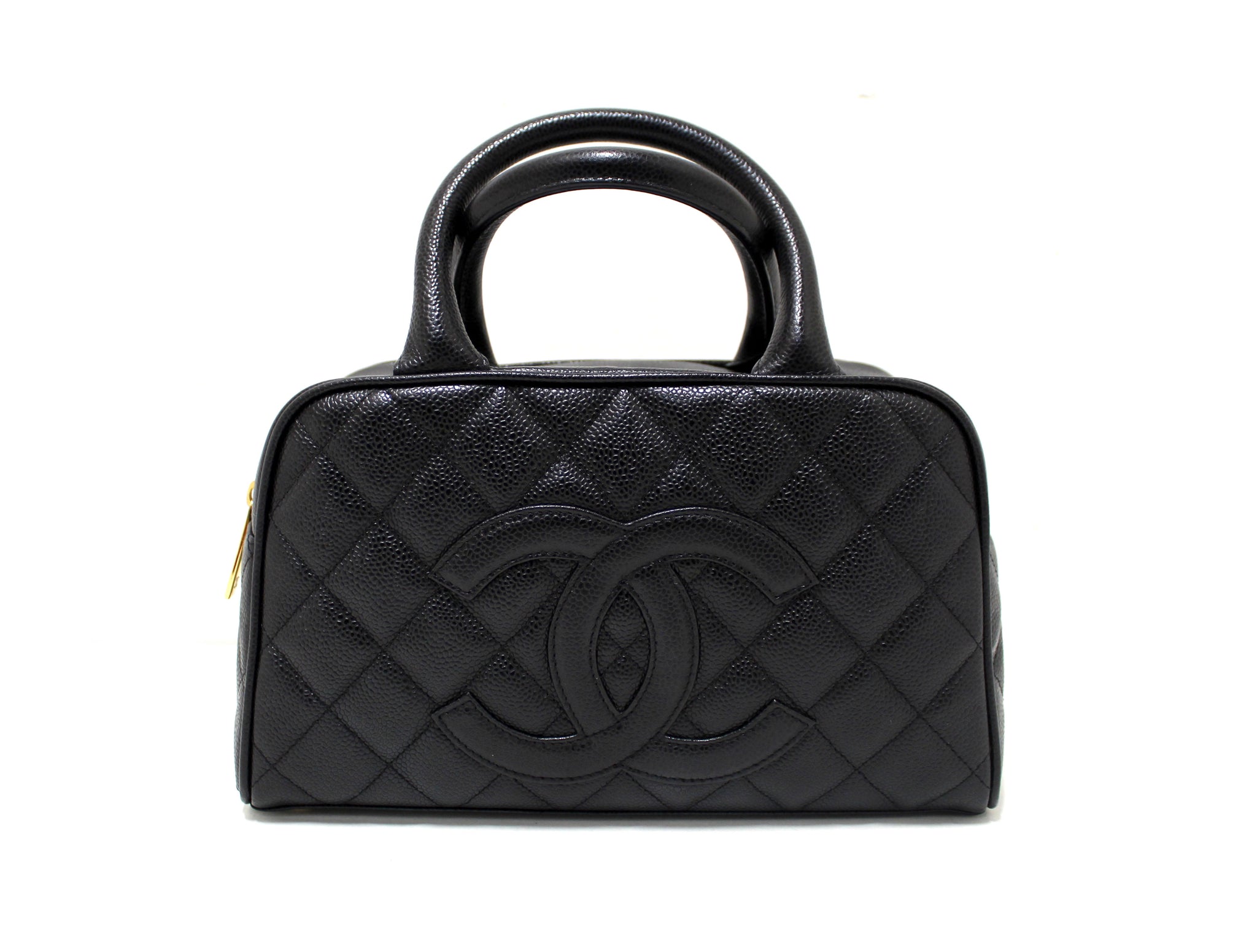 Chanel Black Caviar Quilted Leather Small Bowler Handbag – Italy Station