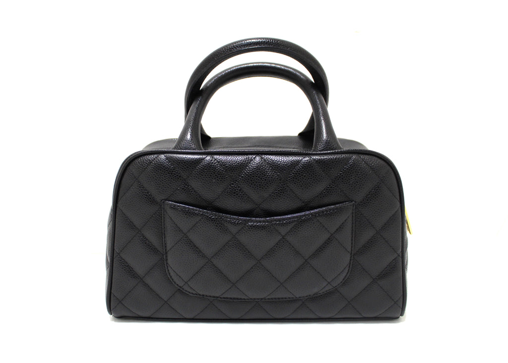 Chanel Black Caviar Quilted Leather Small Bowler Handbag – Italy