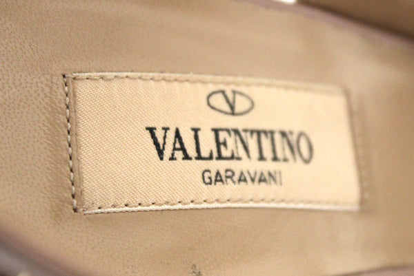 Valentino Garavani Purple Path prot Leather Rockstud踝帶泵100mm尺寸37.5