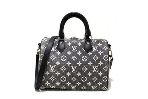 Louis Vuitton Monogram Grey Jacquard Denim Speedy 25 Bandouliere Bag