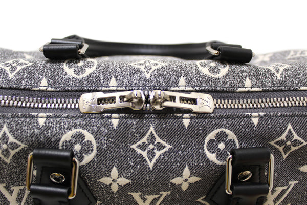 Louis Vuitton Monogram Grey Jacquard Denim Speedy 25 Bandouliere Bag