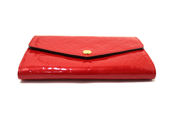 Louis Vuitton Red Monogram Vernis Patent Leather Compact Curieuse Wallet