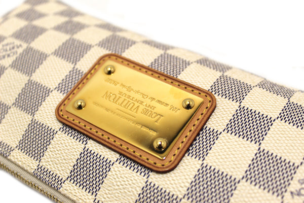 Louis Vuitton Damier Azur Canvas Eva Clutch Messenger Bag