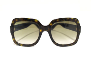 Gucci 棕色玳瑁方形太陽眼鏡