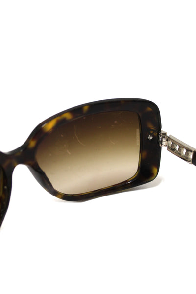Tiffany & Co Brown Tortoise Shell Atlas Crystal Square Sunglasses
