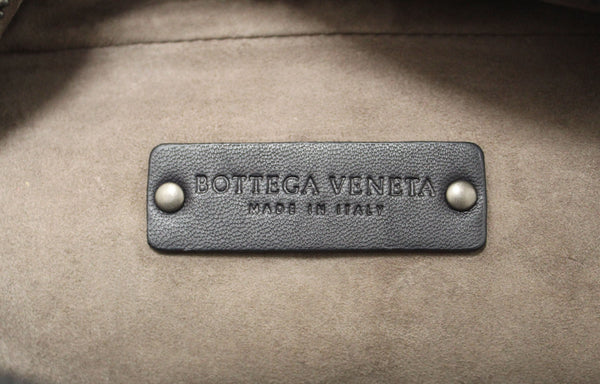 Bottega Veneta Black Nappa Intrecciato Woven Leather Double Chain Shoulder Bag