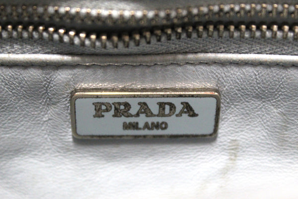 Prada Powder Blue Saffiano Leather Mini Bag With Chain Crossbody Bag
