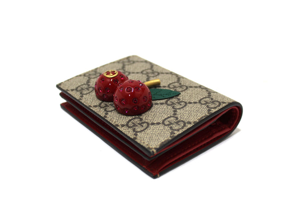 NEW Gucci GG Supreme Cherries Card Case Wallet