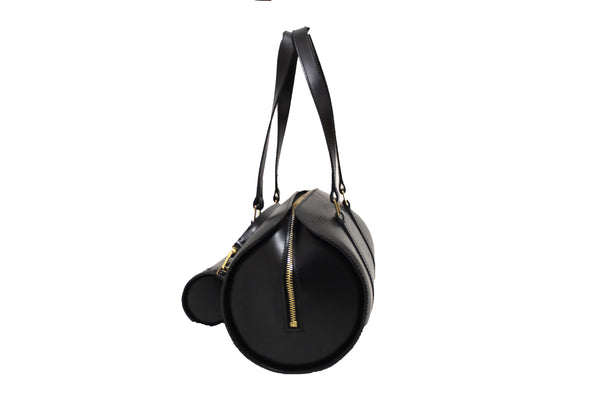 Louis Vuitton Black Epi Leather Soufflot Handbag With Mini Bag