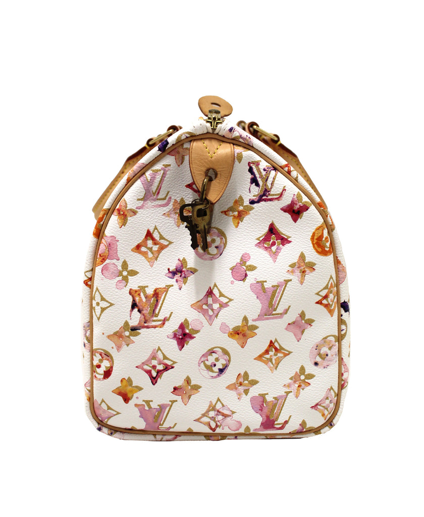 Louis Vuitton Limited Edition White Watercolor Aquarelle Speedy 30 Han –  Italy Station