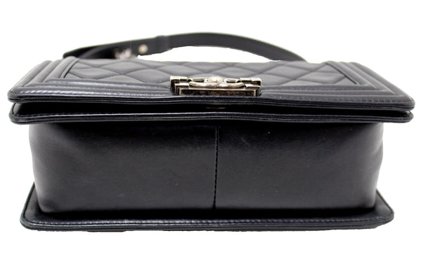 Chanel Black Quilted Calfskin Old Medium Boy Shoulder Bag
