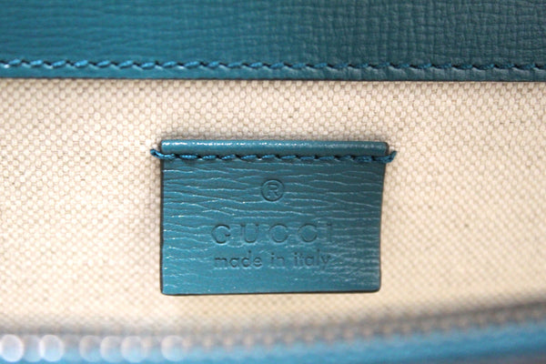 Gucci 藍色皮革搭配綠松石皮革 Dionysus 小號單肩包