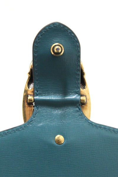 Gucci 藍色皮革搭配綠松石皮革 Dionysus 小號單肩包