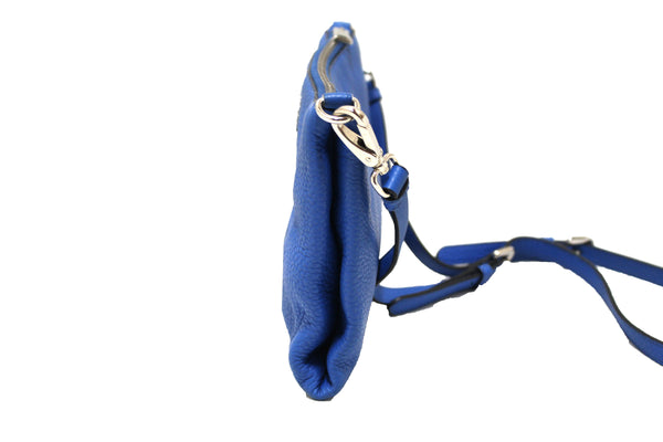 Prada Blue Calfskin Leather Messenger Bag