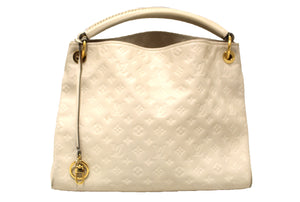 Louis Vuitton White Monogram Empreinte Leather Artsy MM Shoulder Tote Bag