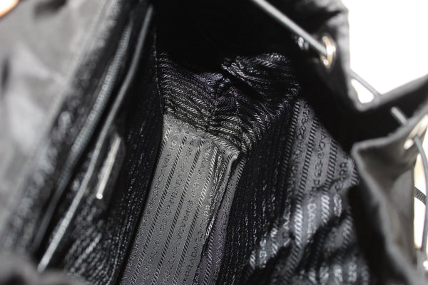 New Prada Black Nylon With Silver Hardware Backpack