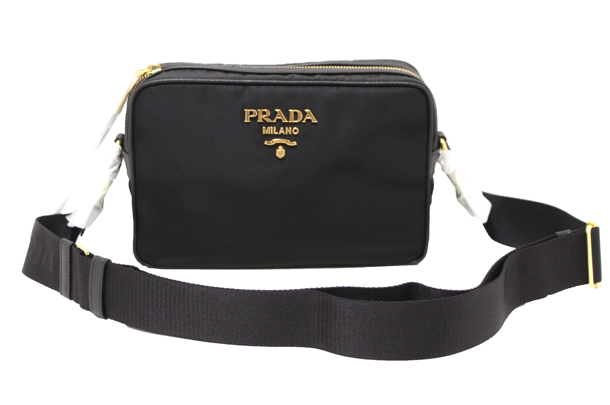 Prada Messenger Tessuto Black Nylon Large Crossbody Shoulder Bag