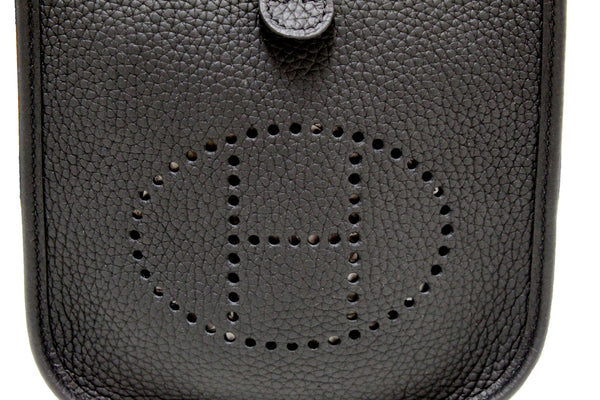 Hermes Black Clemence Leather Evelyne 16 Amazone Bag