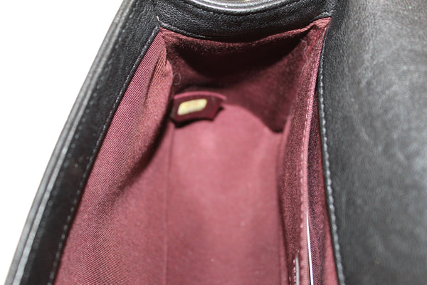 Chanel Studded Black Quilted Distressed Calfskin Old Medium Boy Flap Shoulder Bag