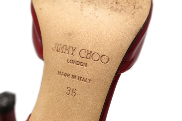 Jimmy Choo Red Patent Heel Sandal Size 36