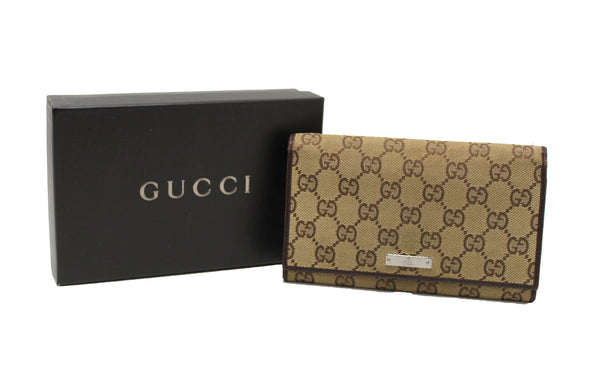 Gucci Brown GG Fabric Long Wallet