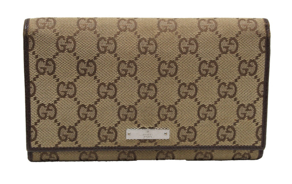 Gucci Brown GG Fabric Long Wallet