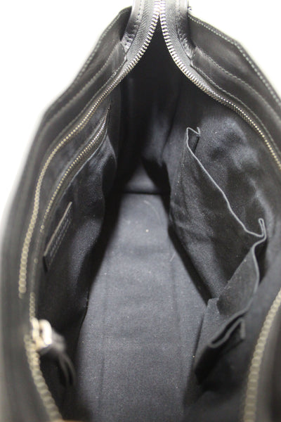 Balenciaga 黑色皮革和徽標面料 S City 包