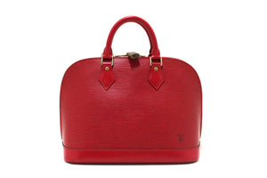 Louis Vuitton 紅色 Epi 皮革 Alma 小號手提包