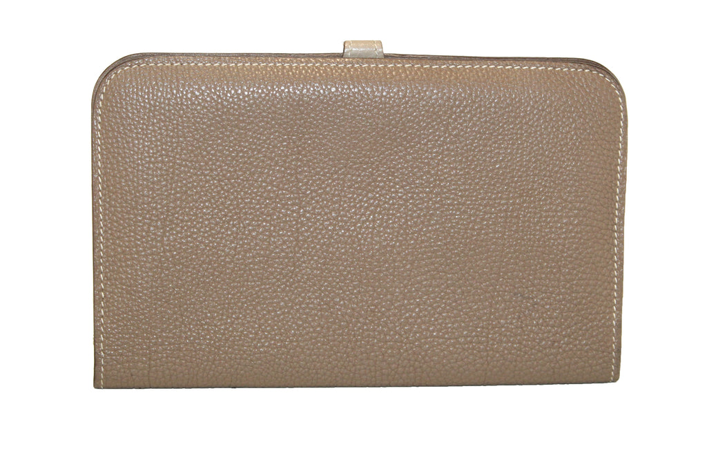 HERMES Evercolor Dogon Compact Wallet Toffee 462585