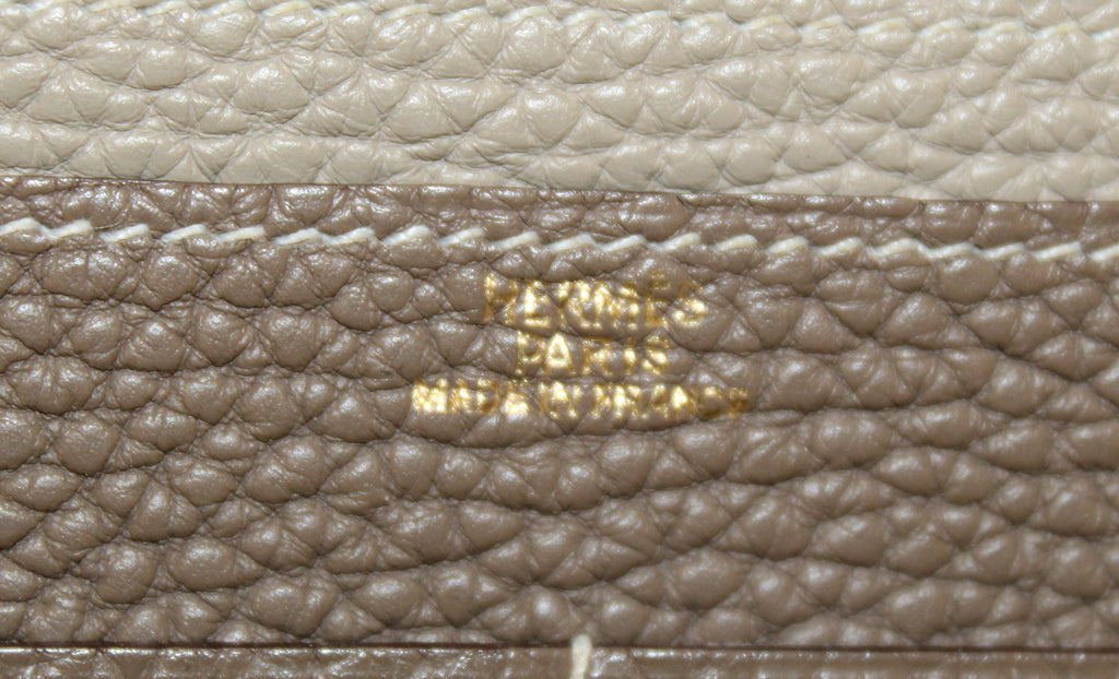 Hermes Grey Etoupe/Gris Tourterelle Bi-Color Togo Leather Dogon