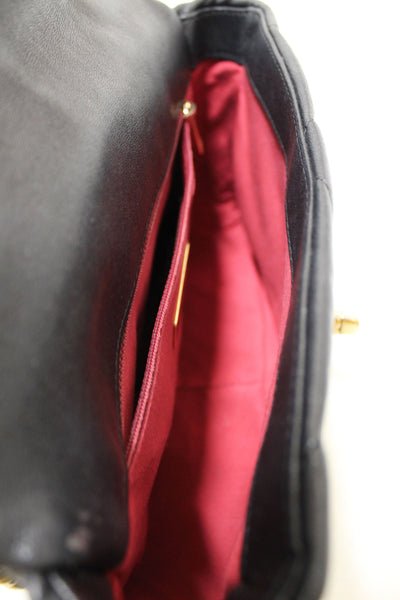 Chanel 19 Medium Black Quilted Lambskin Leather Shoulder Crossbody Bag