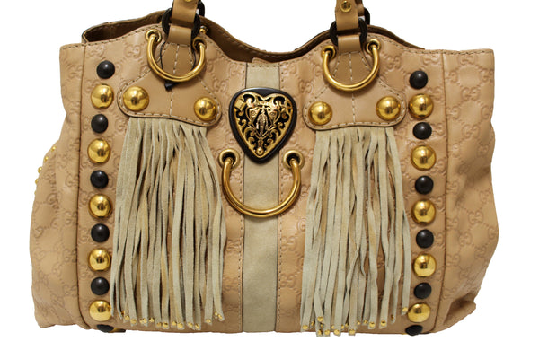 Gucci Beige Guccissima Leather Babouska Heart Tote Bag
