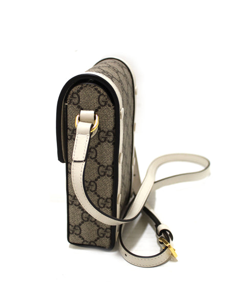 Gucci GG Supreme Canvas Horsebit 1955 Vertical Crossbody Bag
