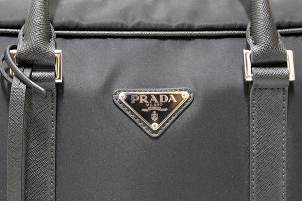 Prada Black Re-Nylon和Black Saffiano皮革公文包袋
