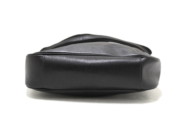 Gucci Black Leather Large Bamboo Handle Shoulder Bag