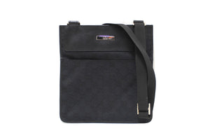Gucci Black GG Fabric and Leather Small Crossbody Bag