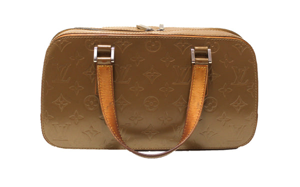 Louis Vuitton Gold Mat Monogram Vernis Shelton Handbag
