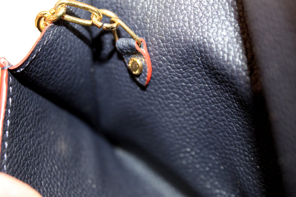 路易·威登（Louis Vuitton）藍色會標empreinte皮革鑰匙袋
