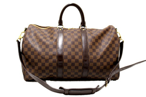 Louis Vuitton Damier Ebene Keepall Bandouliere 45 Travel Bag