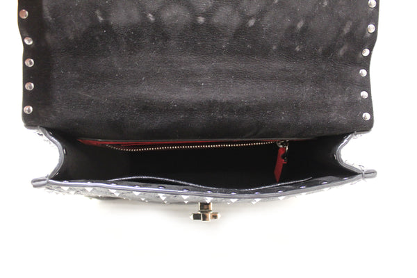 Valentino Garavani Black Quilted Nappa Leather Rockstud Spike Medium Shoulder Bag