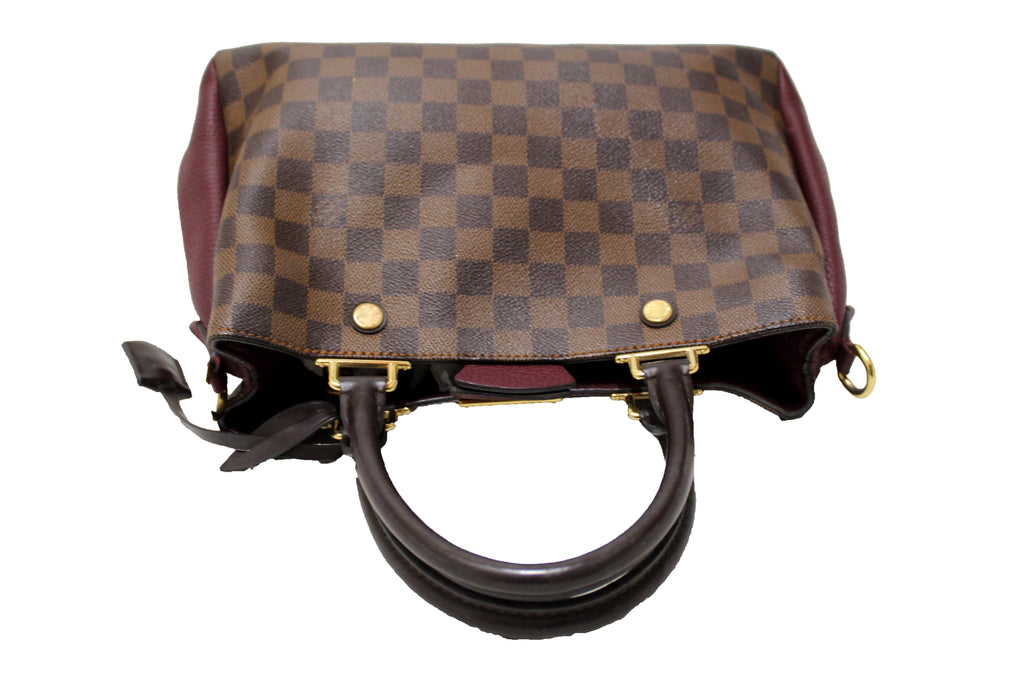 Louis Vuitton Damier Ebene Canvas with Burgandy Leather Brittany Bag –  Italy Station