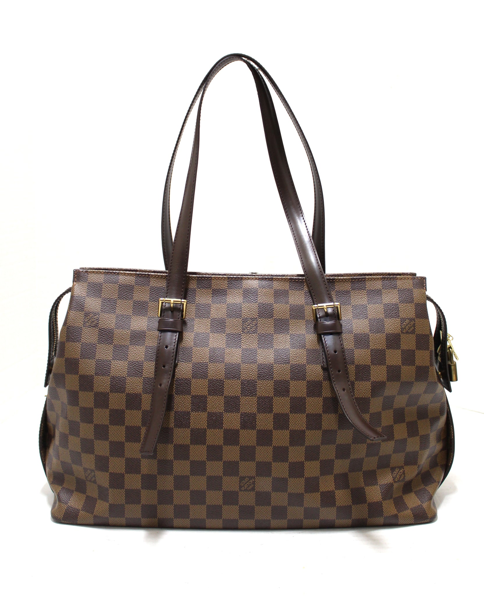 Authentic Louis Vuitton Damier Ebene Chelsea Tote Shoulder Bag