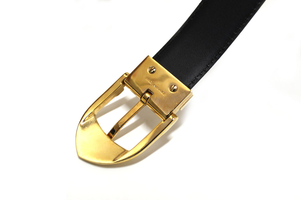 Louis Vuitton Black Epi Leather Ceinture Gold Buckle Belt Size 44 – Italy  Station