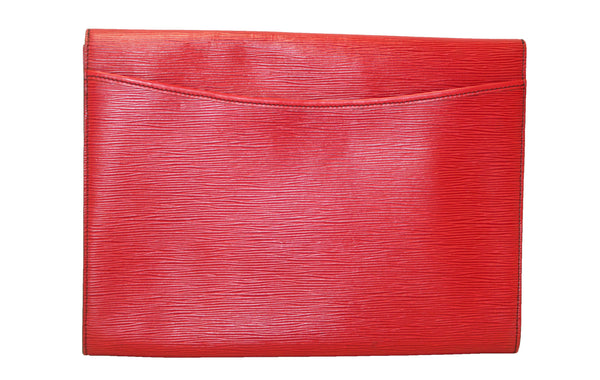 Louis Vuitton Red Epi Leather Pochette Business Flap Envelope Clutch Envelope