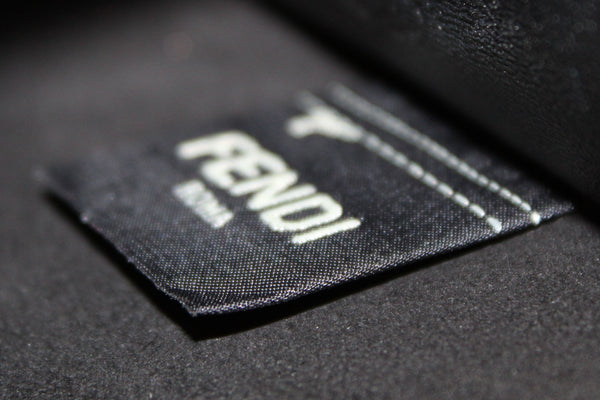 Fendi Black Leather Vertical Mini Box Messenger Bag
